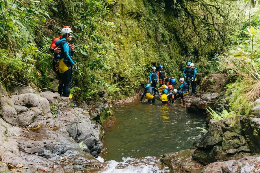 Madeira Canyoning Beginners – Easy & Fun Waterfall Adventure - The End Walk Through Ancient Terraces