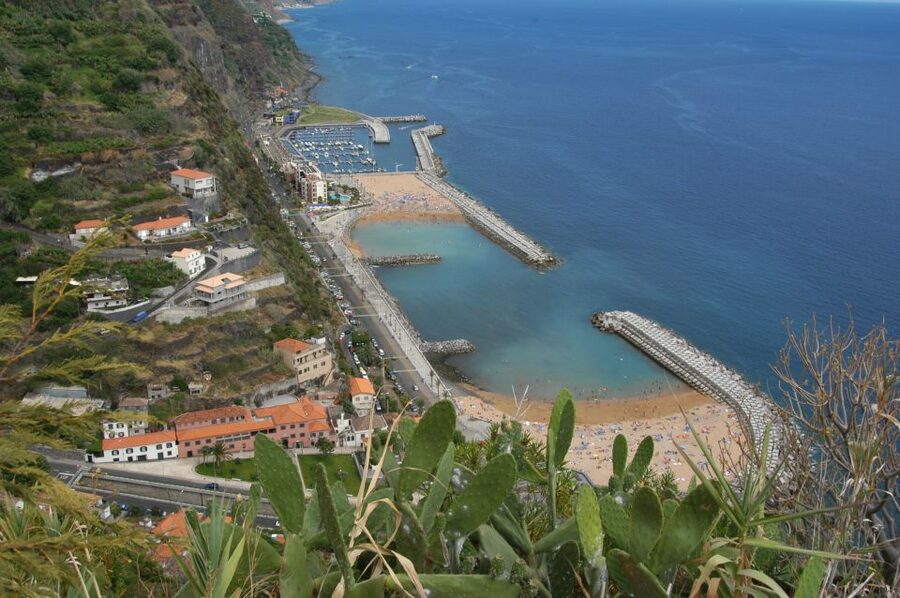 Madeira Island: Southwest Tour - Calheta’s artificial sand beach, plus sugar cane at work