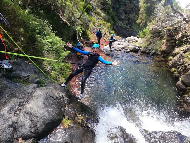 Madeira : Ribeira das Cales Canyoning (Level 1) - The middle break: water, KitKat, and pacing that keeps you smiling
